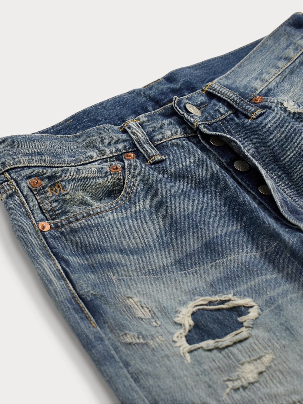 Ralph Lauren RRL | High Boy Fit Repaired Heyland Jean - Picture 7 of 10